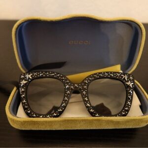 Gucci Black Star-Studded Sunglasses